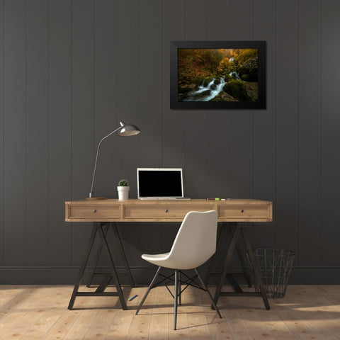 Resplendent Stream Black Modern Wood Framed Art Print by Fossati, Enrico