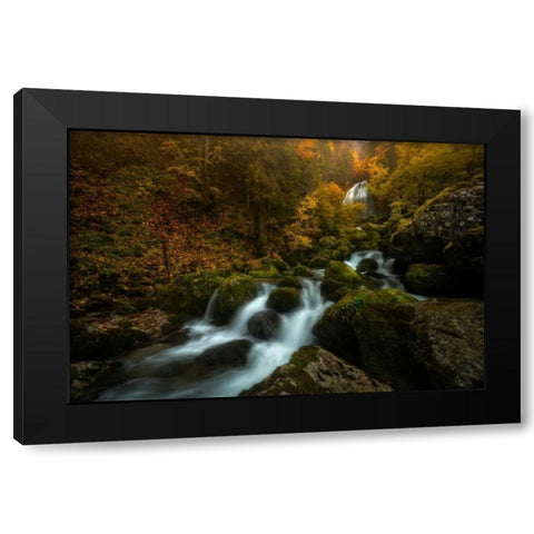 Resplendent Stream Black Modern Wood Framed Art Print with Double Matting by Fossati, Enrico