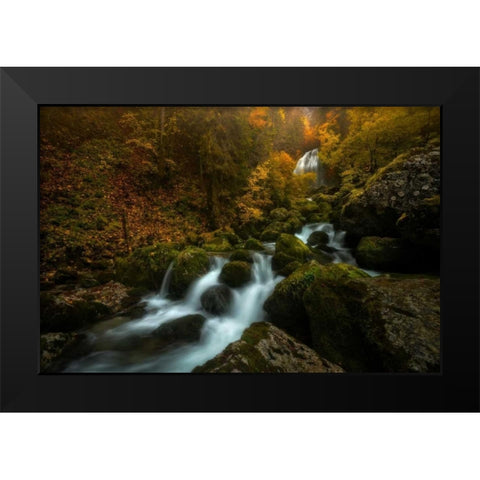 Resplendent Stream Black Modern Wood Framed Art Print by Fossati, Enrico