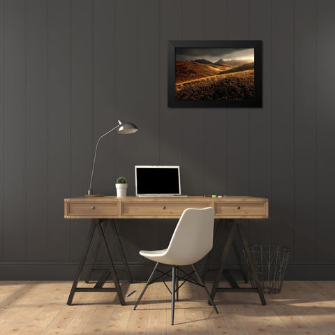 Last Autumn Light Black Modern Wood Framed Art Print by Fossati, Enrico