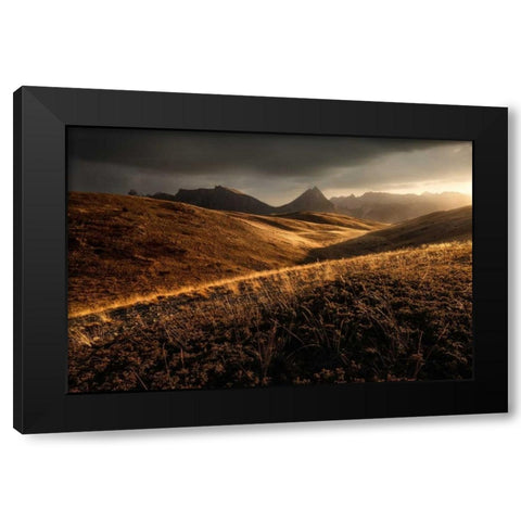 Last Autumn Light Black Modern Wood Framed Art Print by Fossati, Enrico