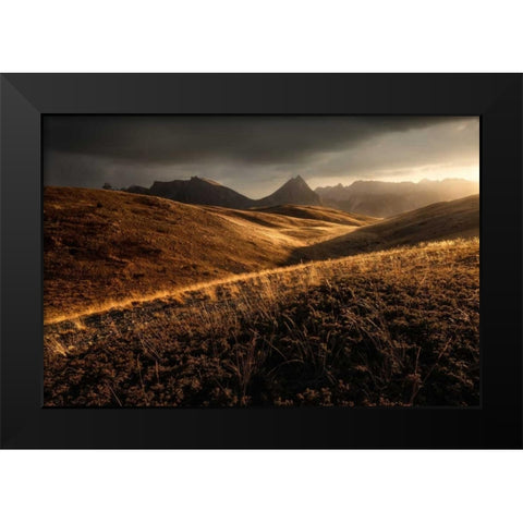Last Autumn Light Black Modern Wood Framed Art Print by Fossati, Enrico