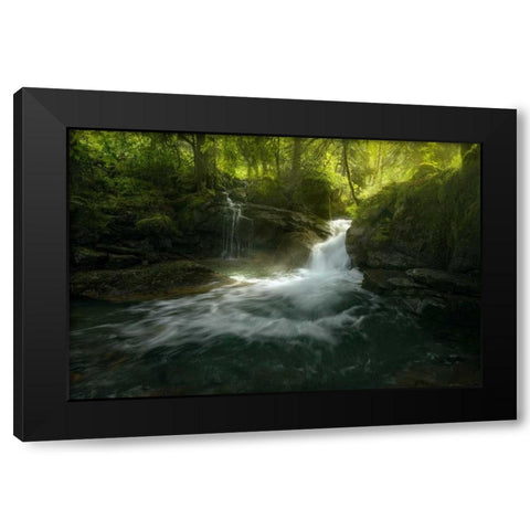 Stream of Life Black Modern Wood Framed Art Print with Double Matting by Fossati, Enrico