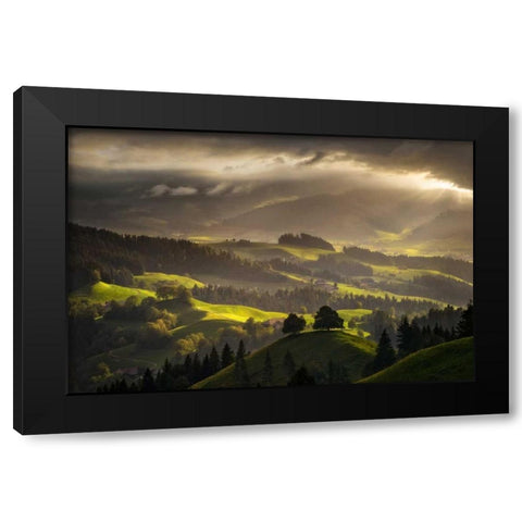 The Shire Black Modern Wood Framed Art Print with Double Matting by Fossati, Enrico