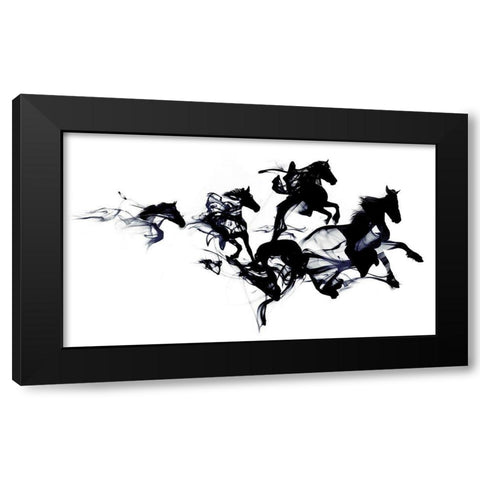Black Horses Black Modern Wood Framed Art Print by Farkas, Robert