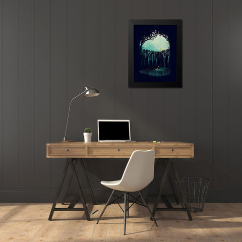 Deep In The Forest Black Modern Wood Framed Art Print by Farkas, Robert