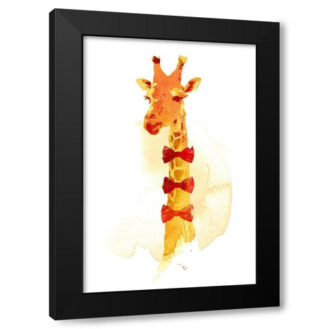Elegant Giraffe Black Modern Wood Framed Art Print by Farkas, Robert