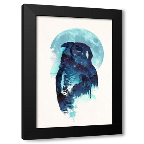 Midnight Owl Black Modern Wood Framed Art Print with Double Matting by Farkas, Robert