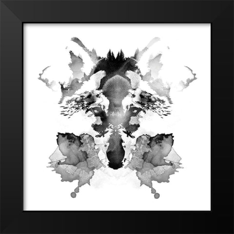 Rorscach Black Modern Wood Framed Art Print by Farkas, Robert