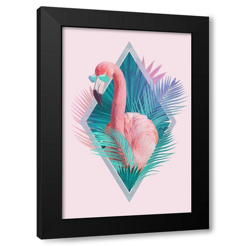 Tropical Leaves Black Modern Wood Framed Art Print by Farkas, Robert