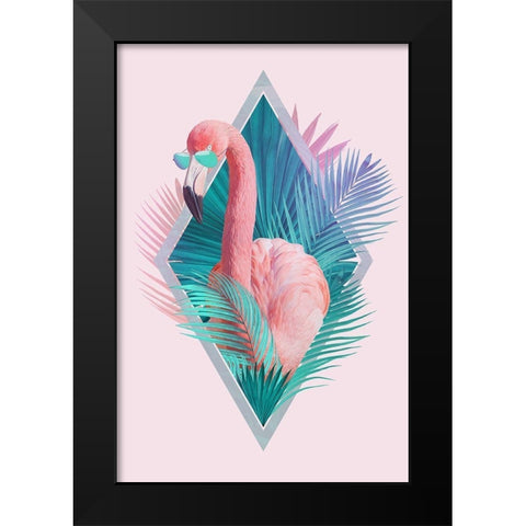 Tropical Leaves Black Modern Wood Framed Art Print by Farkas, Robert