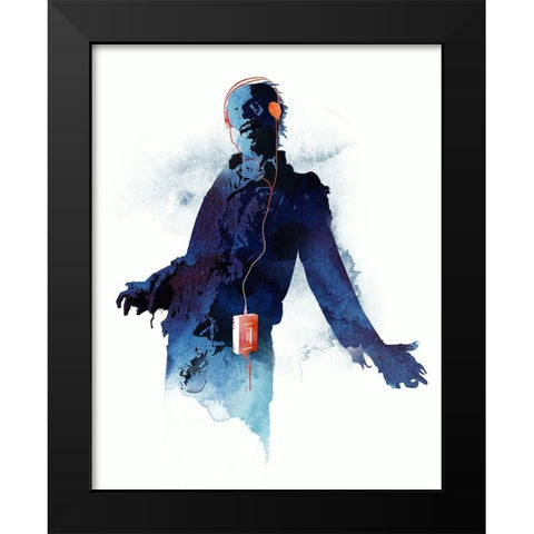 Walkman Dead Black Modern Wood Framed Art Print by Farkas, Robert