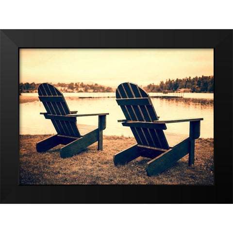 At the Lakes Black Modern Wood Framed Art Print by Fielding, Edward M.