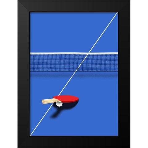 Pingpong Black Modern Wood Framed Art Print by Farkas, Robert