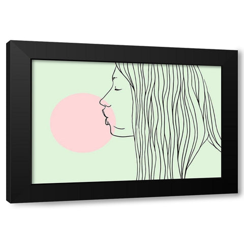 Pink Bubble Gum Black Modern Wood Framed Art Print by Farkas, Robert