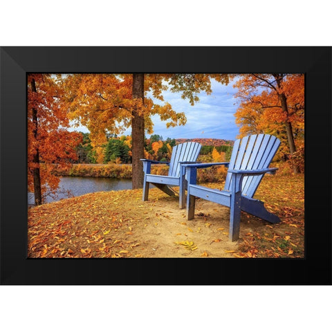 Autumn Splendor Black Modern Wood Framed Art Print by Fielding, Edward M.