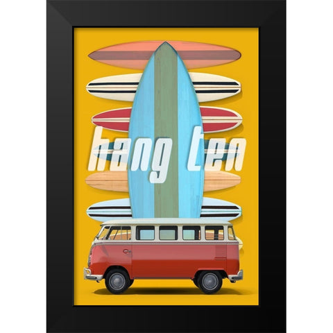 Hang Ten Black Modern Wood Framed Art Print by Fielding, Edward M.