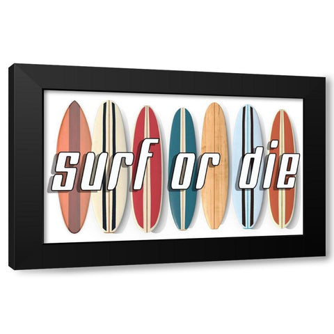 Surf of Die Black Modern Wood Framed Art Print with Double Matting by Fielding, Edward M.