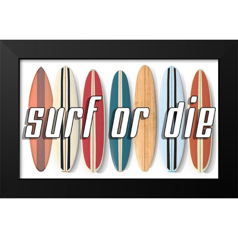 Surf of Die Black Modern Wood Framed Art Print by Fielding, Edward M.