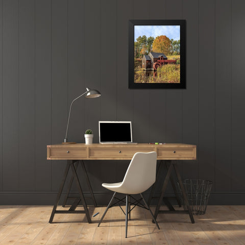 Grist Mill Black Modern Wood Framed Art Print by Fielding, Edward M.