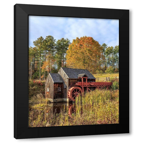 Grist Mill Black Modern Wood Framed Art Print with Double Matting by Fielding, Edward M.