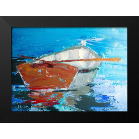 Row, Row Black Modern Wood Framed Art Print by Forst, Beth A.