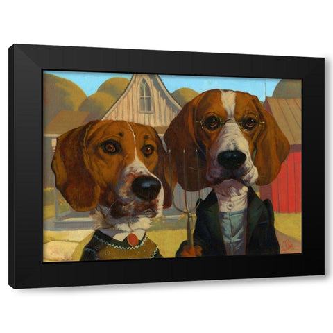American Gothic Black Modern Wood Framed Art Print with Double Matting by Fluharty, Thomas