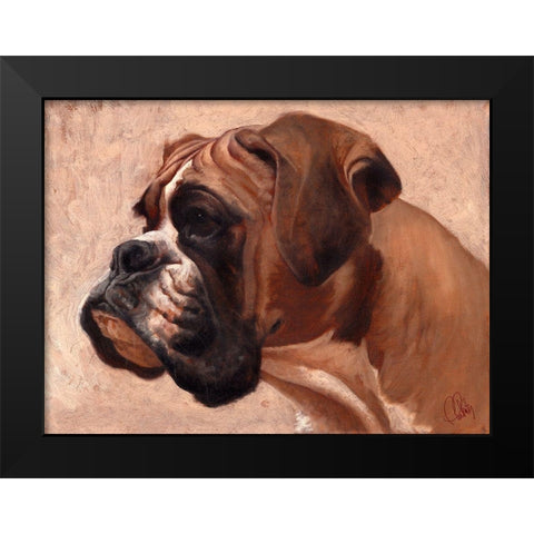 Boxer Black Modern Wood Framed Art Print by Fluharty, Thomas