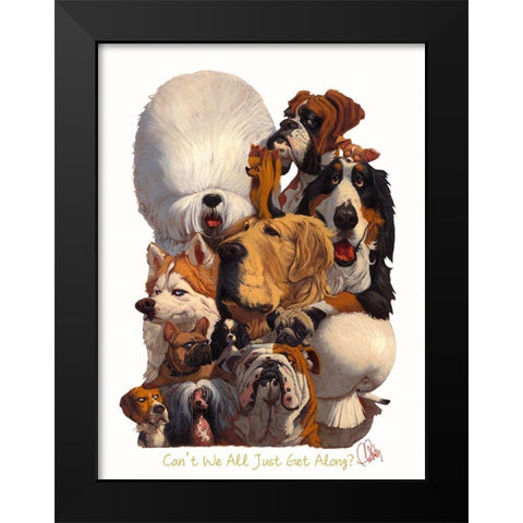 Cant We All Just Get Along Black Modern Wood Framed Art Print by Fluharty, Thomas