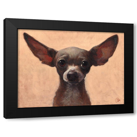 Chihuahua Black Modern Wood Framed Art Print with Double Matting by Fluharty, Thomas