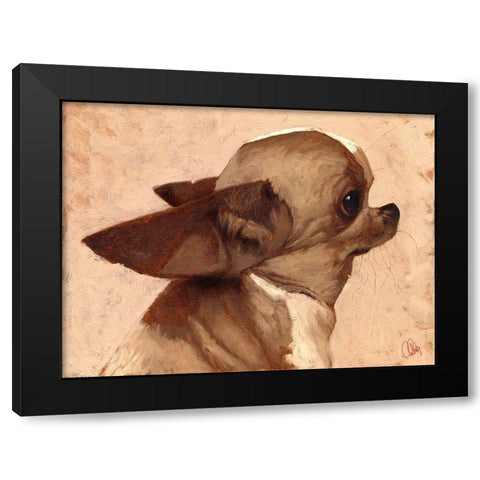 Profile-Chihuahua Black Modern Wood Framed Art Print by Fluharty, Thomas