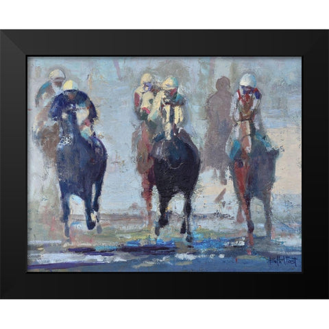 Thunder Run Black Modern Wood Framed Art Print by Forst, Beth A.