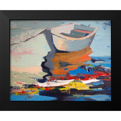Boathouse Rebel Black Modern Wood Framed Art Print by Forst, Beth A.