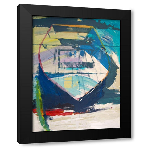 Red Green Skiff Black Modern Wood Framed Art Print by Forst, Beth A.