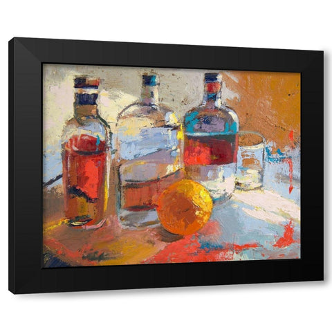 Bourbon L Orange Black Modern Wood Framed Art Print by Forst, Beth A.