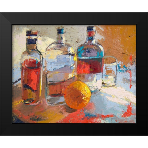 Bourbon L Orange Black Modern Wood Framed Art Print by Forst, Beth A.