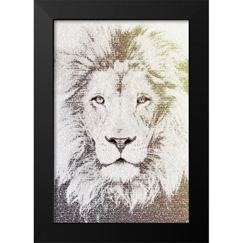 Lion Black Modern Wood Framed Art Print by Flores, Paula Belle