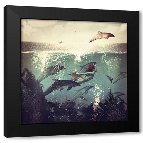 My Favorite Morning Race Black Modern Wood Framed Art Print with Double Matting by Flores, Paula Belle