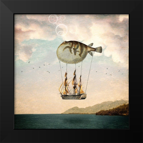 The Big Journey Black Modern Wood Framed Art Print by Flores, Paula Belle