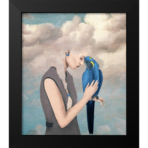 You Are Safe With Me Black Modern Wood Framed Art Print by Flores, Paula Belle