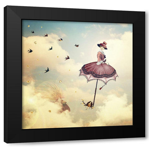 Another Kind of Mary Poppins Black Modern Wood Framed Art Print by Flores, Paula Belle