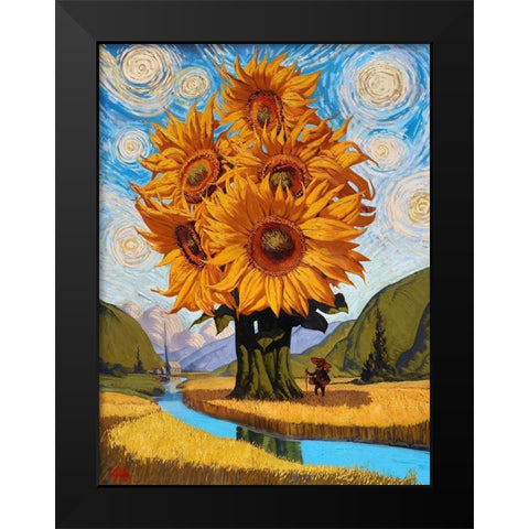 In The Valley Black Modern Wood Framed Art Print by Fluharty, Thomas