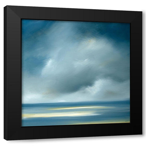 Skaket Blue Black Modern Wood Framed Art Print by Fleury, Rick