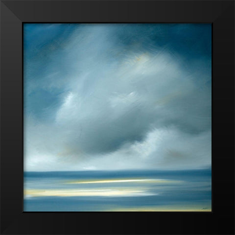 Skaket Blue Black Modern Wood Framed Art Print by Fleury, Rick