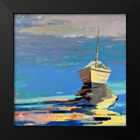 Blue Bay Black Modern Wood Framed Art Print by Forst, Beth A.