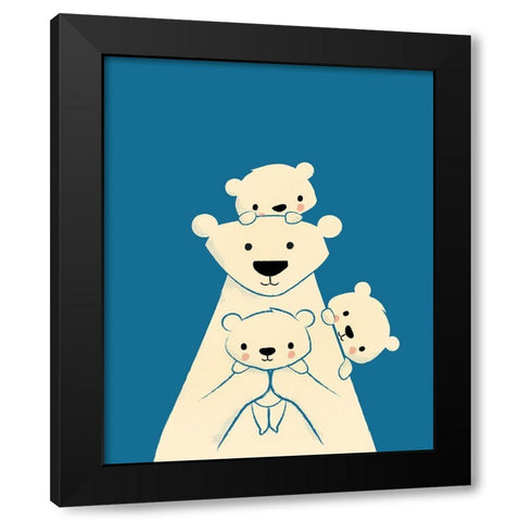 Papa Bear Black Modern Wood Framed Art Print by Fleck, Jay