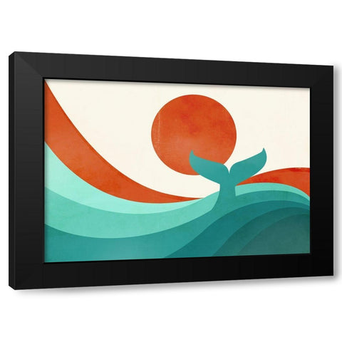 Wave (Day) Black Modern Wood Framed Art Print with Double Matting by Fleck, Jay