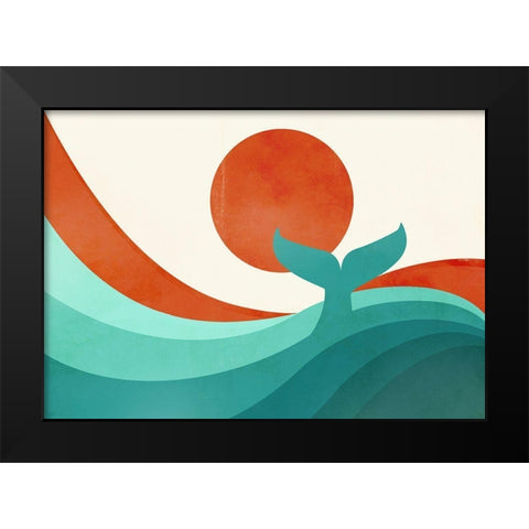 Wave (Day) Black Modern Wood Framed Art Print by Fleck, Jay