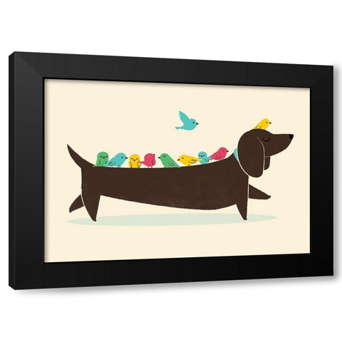 Bird Dog Black Modern Wood Framed Art Print by Fleck, Jay