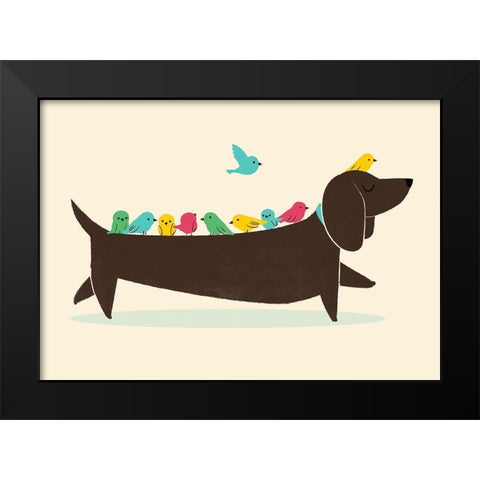 Bird Dog Black Modern Wood Framed Art Print by Fleck, Jay